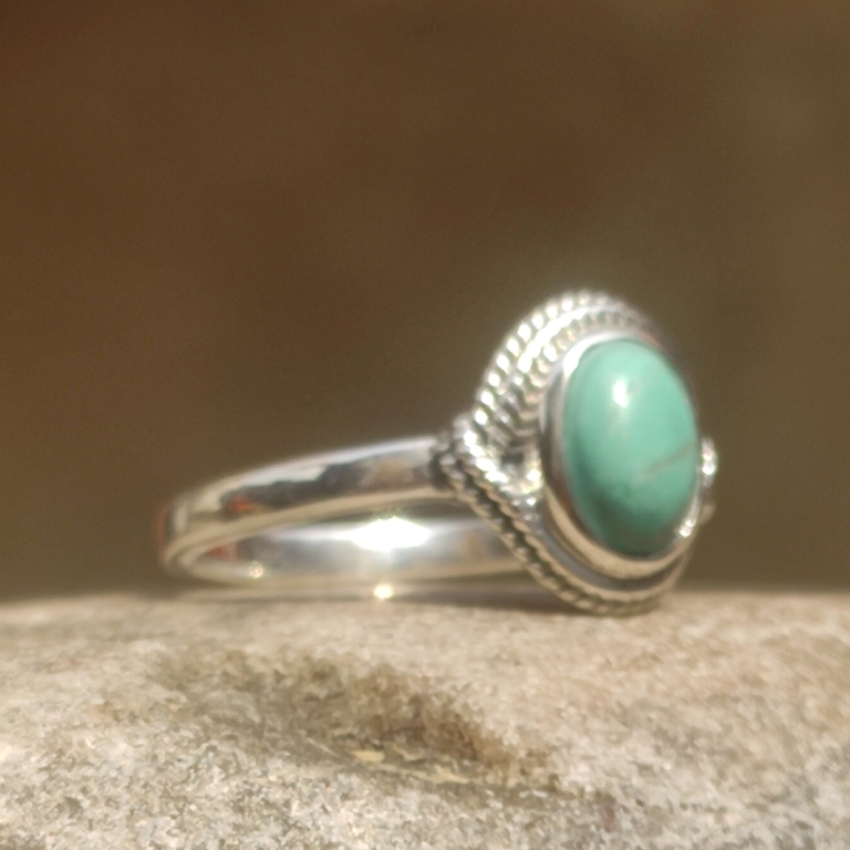 Turquoise Gemstone Ring In Sterling Silver SSR122