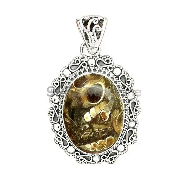 Wholesale Turtella Jasper Gemstone Pendants In Fine Sterling Silver Jewelry 925SP42-4_1