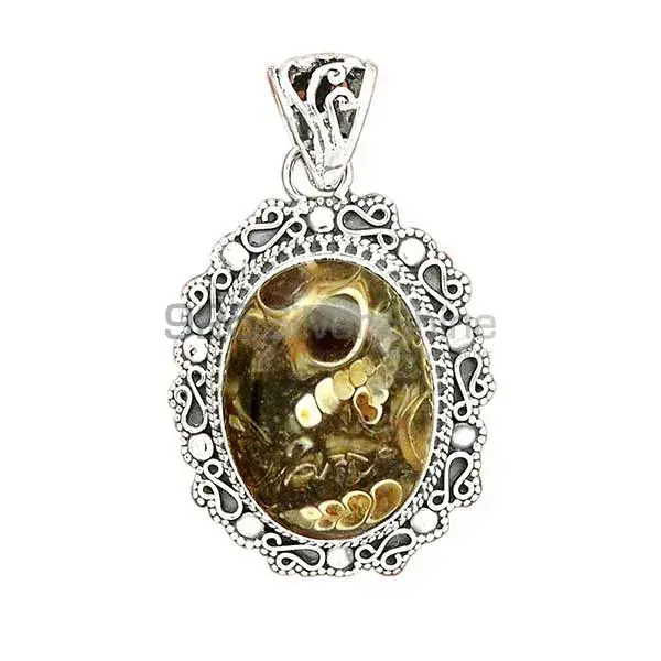 Turtella Jasper Gemstone Pendants In Fine Sterling Silver Jewelry 925SP42-4_1