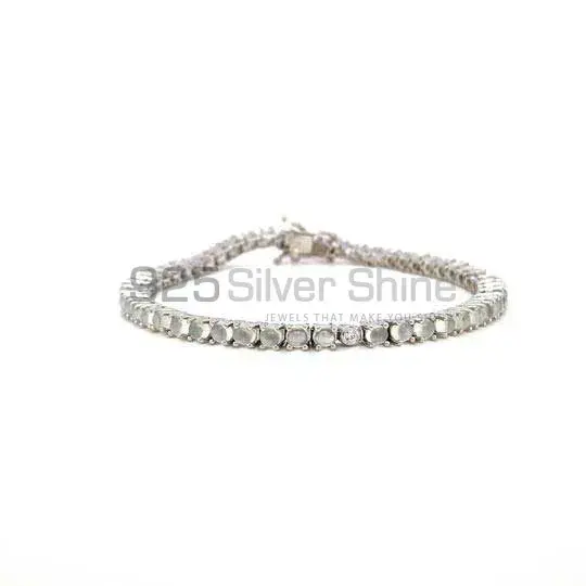 Wholesale White Opal Gemstone Tennis Bracelets Exporters In 925 Solid Silver Jewelry 925SB198