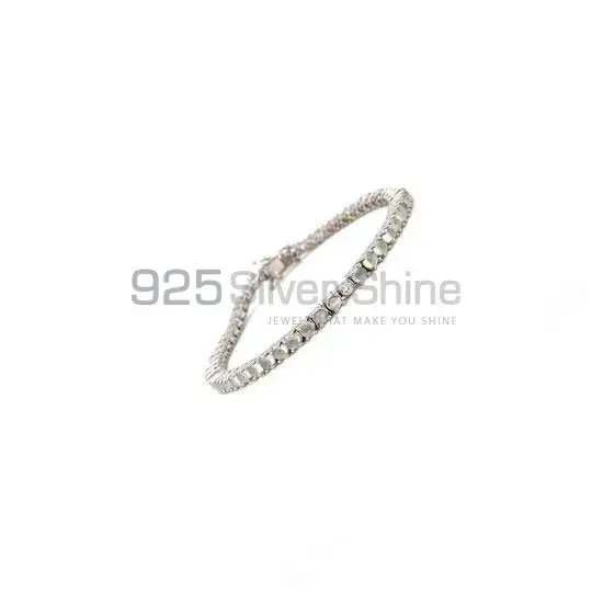 Wholesale White Opal Gemstone Tennis Bracelets Exporters In 925 Solid Silver Jewelry 925SB198_0