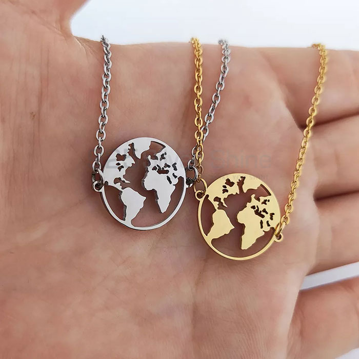 Wholesale World Map Design Chain Bracelet In Sterling Silver MPMB349_2