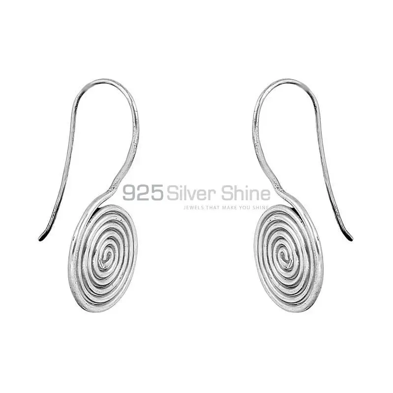 Plain 925 Sterling Fine Silver Earring 925SE152_2