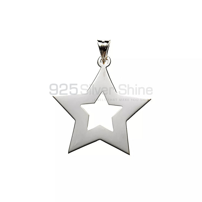 Wide Star Loop Pendant In Sterling Silver STMP530