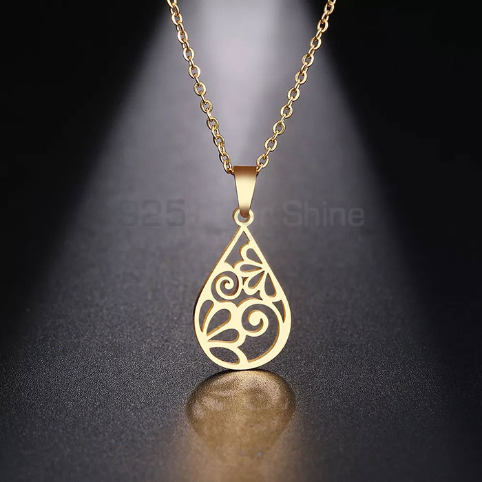 Flower Pear Minimalist Necklace In Silver FWMN220_0