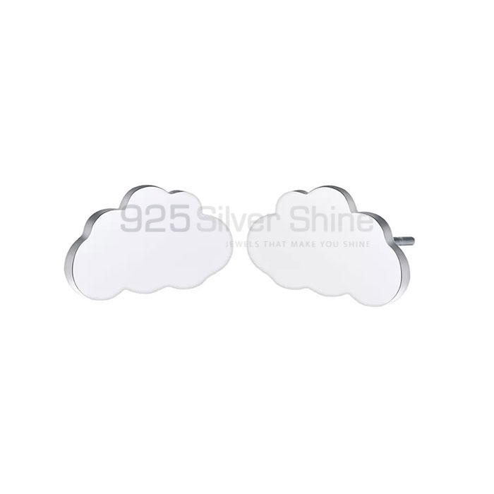 Wide Range Cloud Minimalist Stud Earring In Sterling Silver CLME21