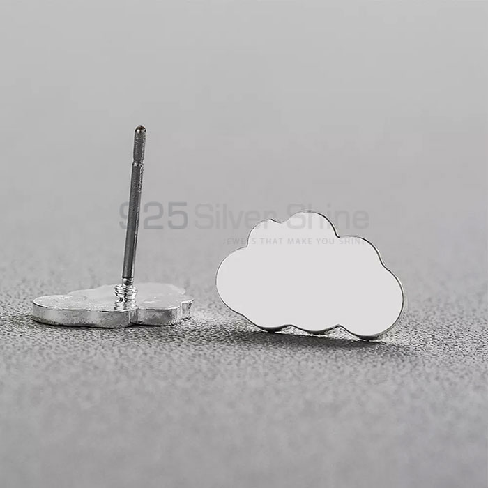 Wide Range Cloud Minimalist Stud Earring In Sterling Silver CLME21_1
