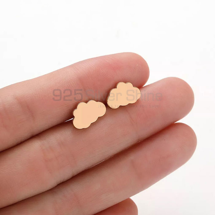 Wide Range Cloud Minimalist Stud Earring In Sterling Silver CLME21_2