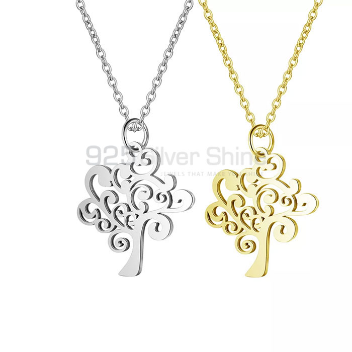 Yoga Tree Of Life Pendant Necklace In Sterling Silver TLMN616