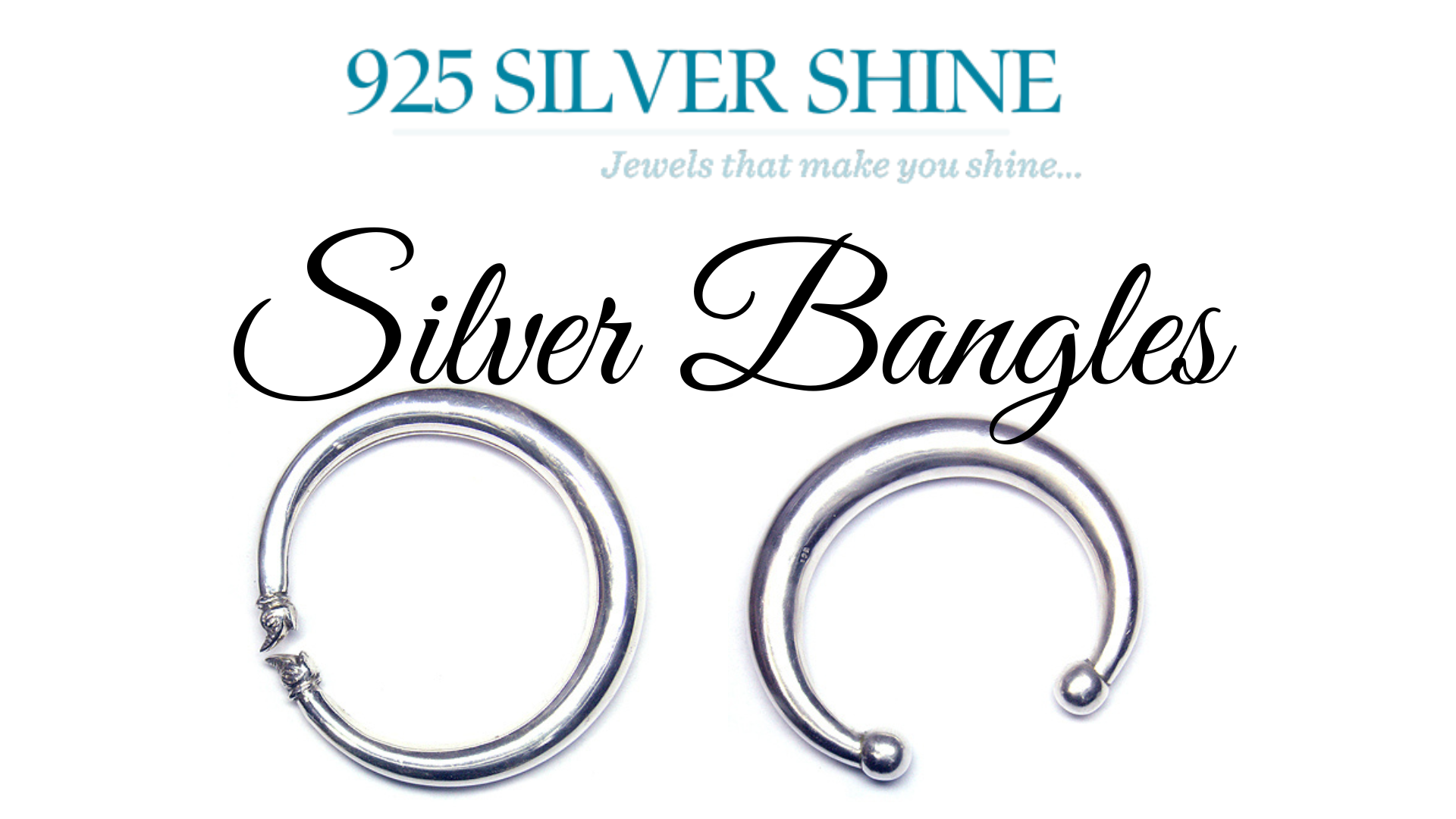 Sterling silver bangles, 925 silver shine, gold plated bangles