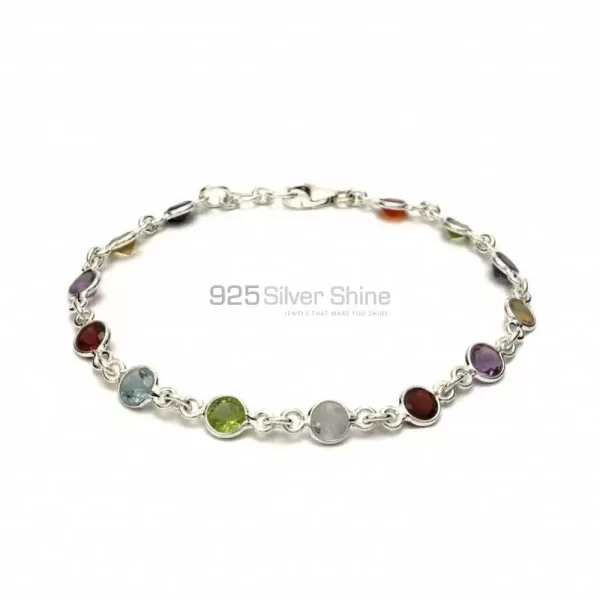 925 Fine Silver Bracelets Suppliers In Multi Stone Gemstone Jewelry 925SB252