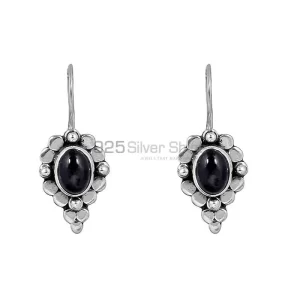 925 Fine Silver earring In Natural Black Onyx Gemstone Jewelry 925SE134