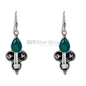 925 Sterling Silver earring In Green Onyx Semi Precious Gemstone 925SE48