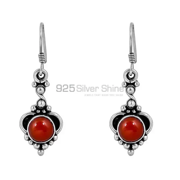 925 Sterling Silver earring In Natural Coral Gemstone Jewelry 925SE54
