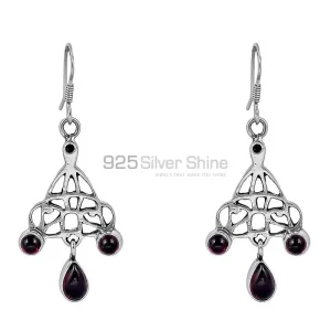 925 Sterling Silver earring In Natural Garnet Gemstone Jewellery 925SE51