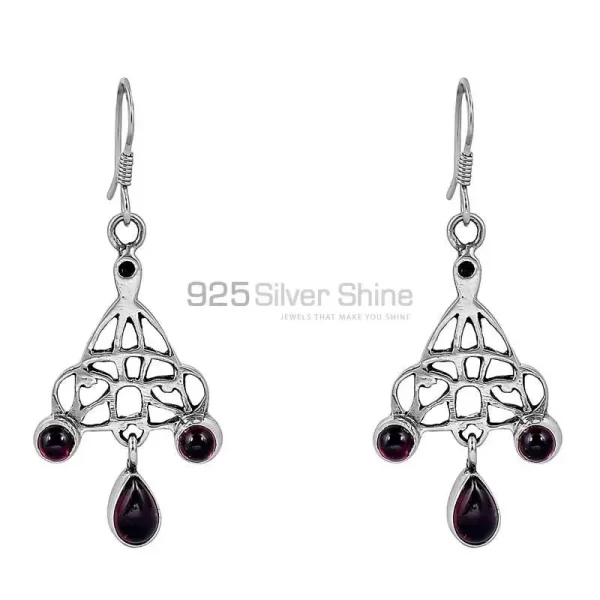 925 Sterling Silver earring In Natural Garnet Gemstone Jewellery 925SE51