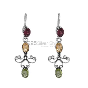 925 Sterling Silver earring In Natural Multi Gemstone Jewelry 925SE08