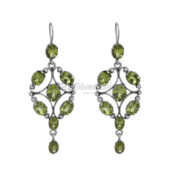 925 Sterling Silver earring In Natural Peridot Gemstone Jewelry 925SE06