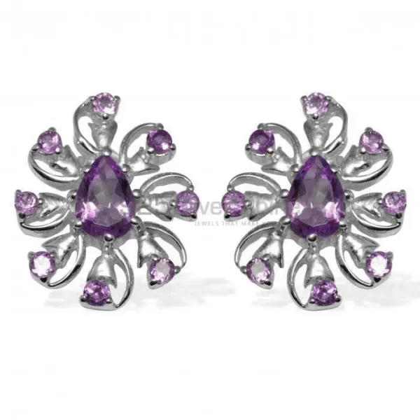 925 Sterling Silver earrings Exporters In Genuine Amethyst Gemstone 925SE960
