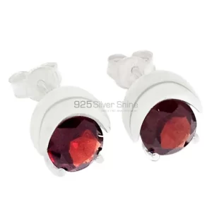 925 Sterling Silver earrings Exporters In Genuine Garnet Gemstone 925SE328