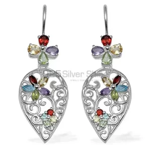 925 Sterling Silver earrings Exporters In Genuine Multi Gemstone 925SE723