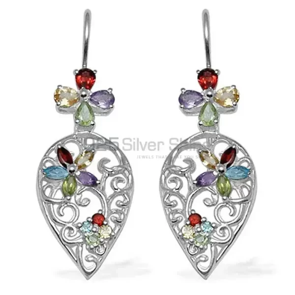 925 Sterling Silver earrings Exporters In Genuine Multi Gemstone 925SE723