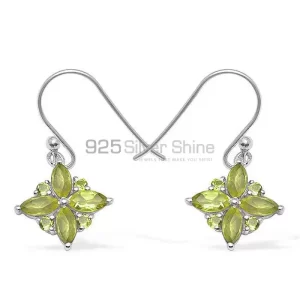 925 Sterling Silver earrings Exporters In Genuine Peridot Gemstone 925SE1039