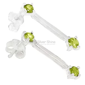 925 Sterling Silver earrings Exporters In Genuine Peridot Gemstone 925SE644