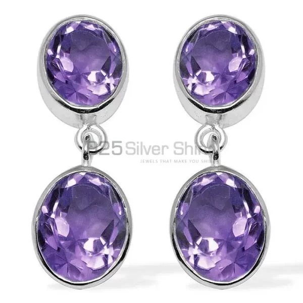 925 Sterling Silver earrings Exporters In Natural Amethyst Gemstone 925SE1116