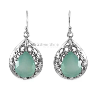 925 Sterling Silver earrings Exporters In Natural Chalcedony Gemstone 925SE1344