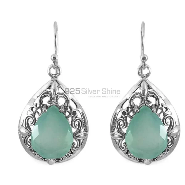 925 Sterling Silver earrings Exporters In Natural Chalcedony Gemstone 925SE1344