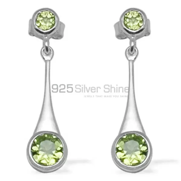 925 Sterling Silver earrings Exporters In Natural Peridot Gemstone 925SE721