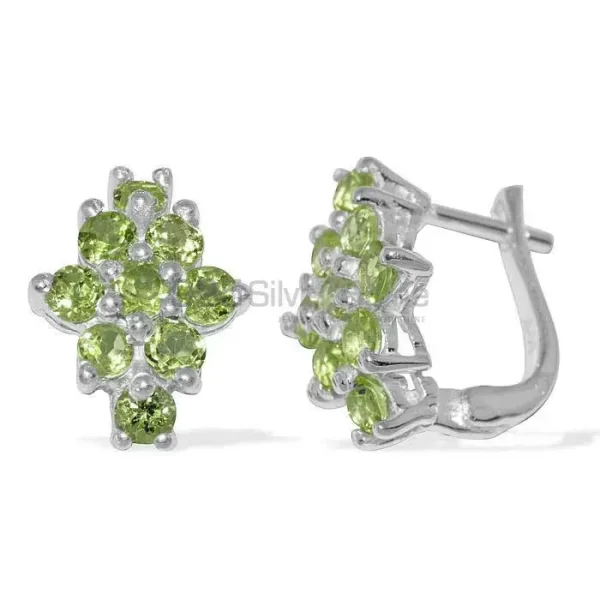925 Sterling Silver earrings Exporters In Natural Peridot Gemstone 925SE879