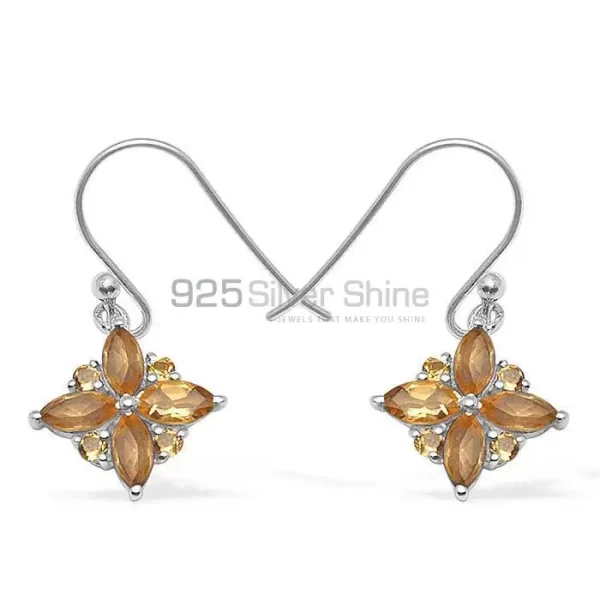 925 Sterling Silver earrings Exporters In Semi Precious Citrine Gemstone 925SE1038