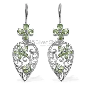 925 Sterling Silver earrings Exporters In Semi Precious Peridot Gemstone 925SE722