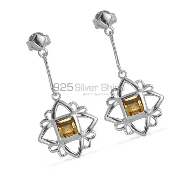 925 Sterling Silver earrings In Genuine Citrine Gemstone 925SE696