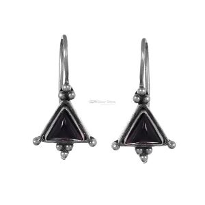 925 Sterling Silver earrings In Genuine Garnet Gemstone 925SE222