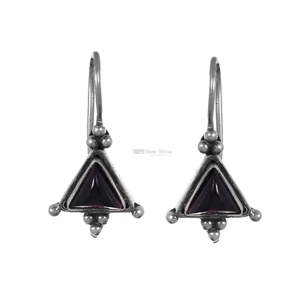 925 Sterling Silver earrings In Genuine Garnet Gemstone 925SE222