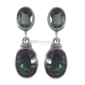 925 Sterling Silver earrings In Genuine Mystic Topaz Gemstone 925SE1319