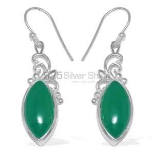 925 Sterling Silver earrings In Natural Green Onyx Gemstone 925SE852