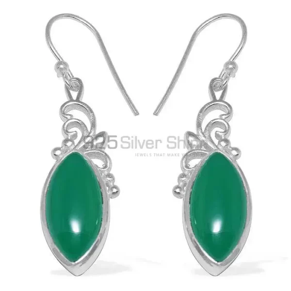 925 Sterling Silver earrings In Natural Green Onyx Gemstone 925SE852