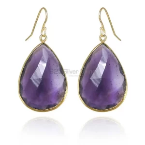 925 Sterling Silver earrings In Semi Precious Amethyst Gemstone 925SE1914