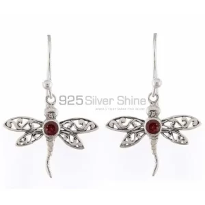 925 Sterling Silver earrings In Semi Precious Garnet Gemstone 925SE1160