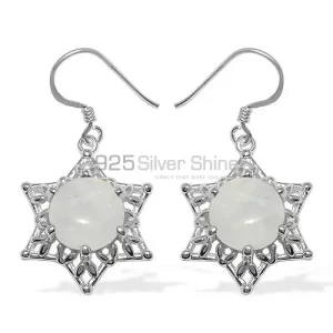925 Sterling Silver earrings In Semi Precious Rainbow Moonstone 925SE1090