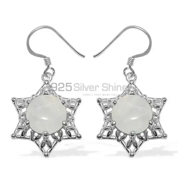 925 Sterling Silver earrings In Semi Precious Rainbow Moonstone 925SE1090