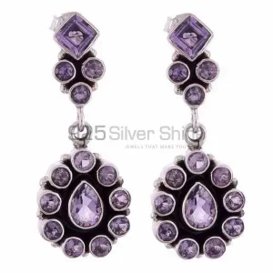 925 Sterling Silver earrings Manufacturer In Genuine Amethyst Gemstone 925SE1191