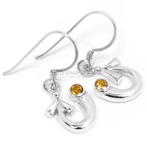 925 Sterling Silver earrings Manufacturer In Genuine Citrine Gemstone 925SE647