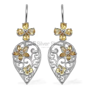 925 Sterling Silver earrings Manufacturer In Genuine Citrine Gemstone 925SE726