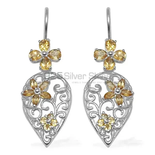 925 Sterling Silver earrings Manufacturer In Genuine Citrine Gemstone 925SE726