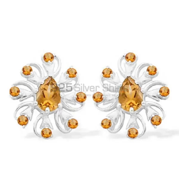925 Sterling Silver earrings Manufacturer In Genuine Citrine Gemstone 925SE963
